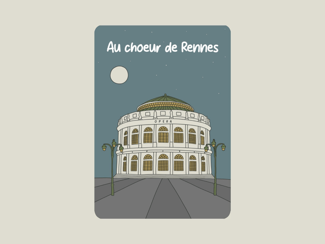 Carte postale " Au choeur de Rennes "