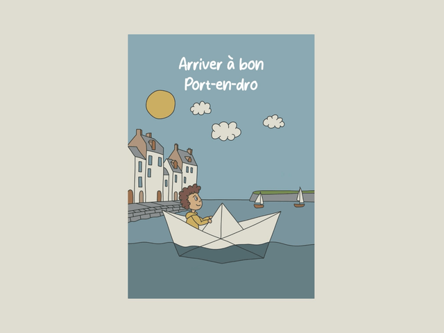 Magnet " Arriver à bon Port-en-dro "