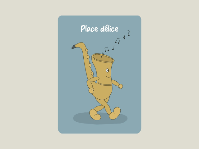 Carte postale " Place délice Saxophone "