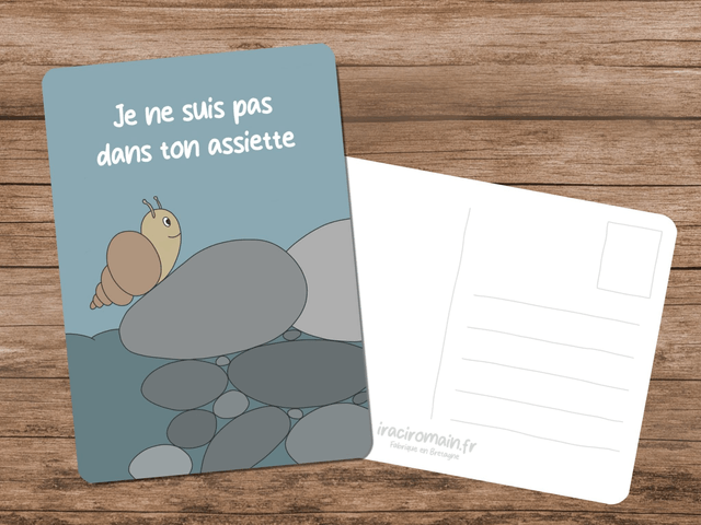 Carte postale " Je ne suis pas dans ton assiette "
