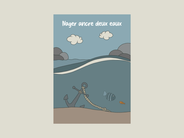 Magnet " Nager ancre deux eaux " 
