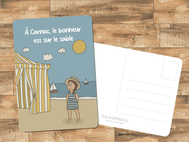 Carte postale " À Carnac, le bonheur est sur le sable " 