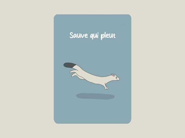 Carte postale " Sauve qui pleut "
