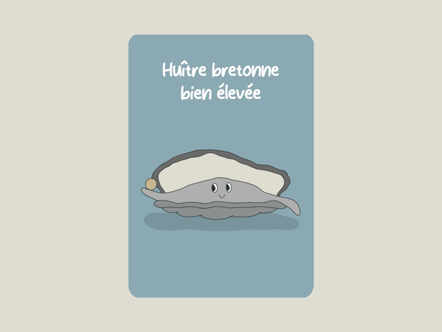 Carte postale " Huître bretonne bien élevée " 