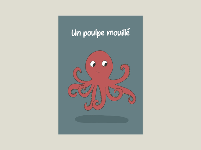 Magnet " Un poulpe mouillé " 