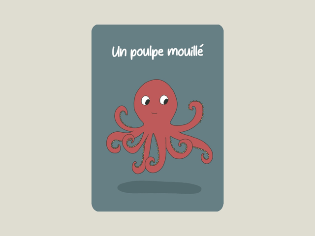 Carte postale " Un poulpe mouillé " 