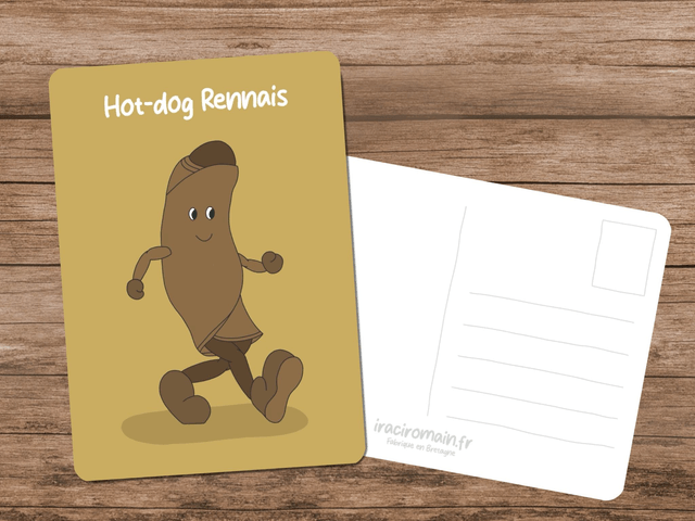 Carte postale " Hot-dog Rennais "