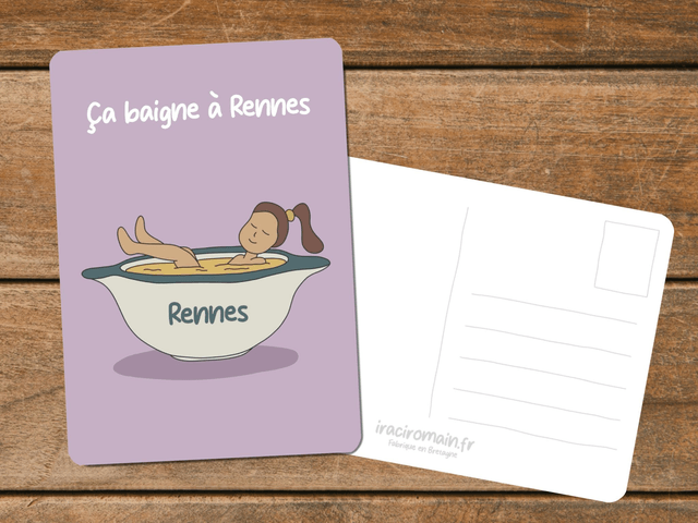 Carte postale " Ça baigne à Rennes "