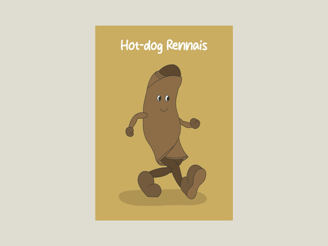 Magnet " Hot-dog Rennais "
