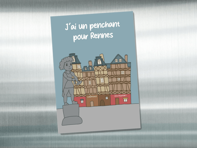 Magnet " J'ai un penchant pour Rennes " 