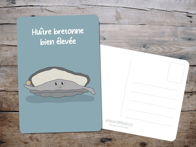 Carte postale " Huître bretonne bien élevée " 