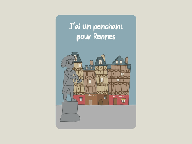 Carte postale " J'ai un penchant pour Rennes "