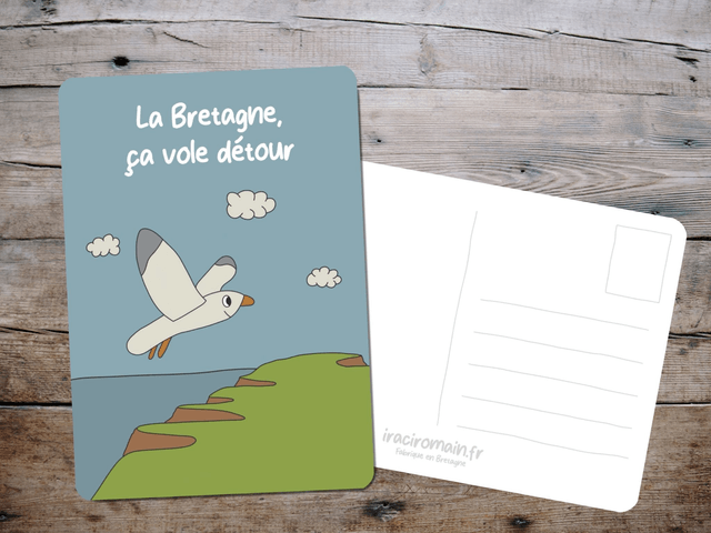 Carte postale " La Bretagne, ça vole détour "