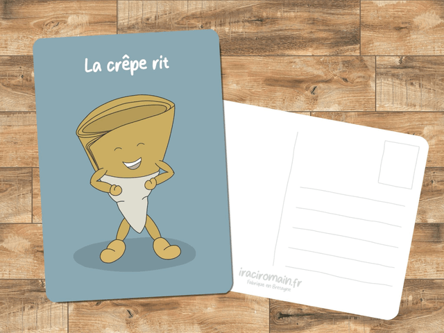 Carte postale " La crêpe rit "