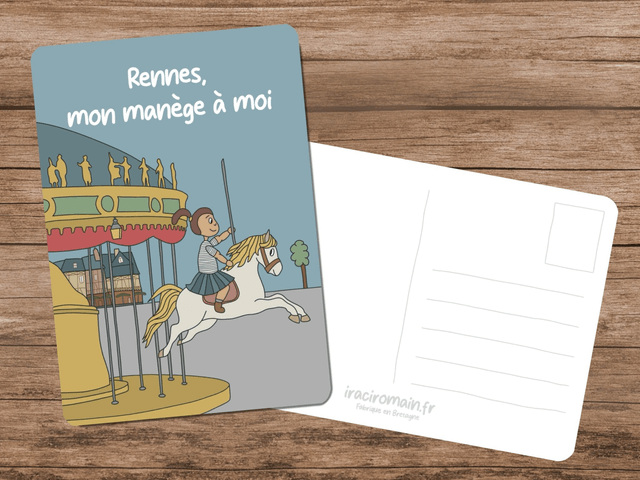 Carte postale " Rennes, mon manège à moi "