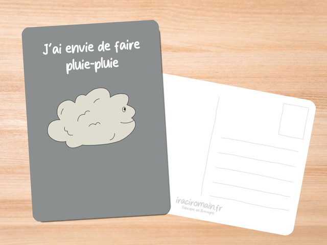 Carte postale " J'ai envie de faire pluie-pluie "