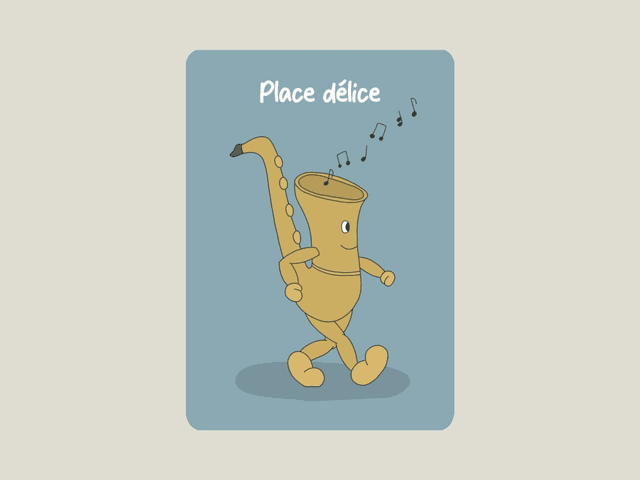 Carte postale &quot; Place délice Saxophone &quot;