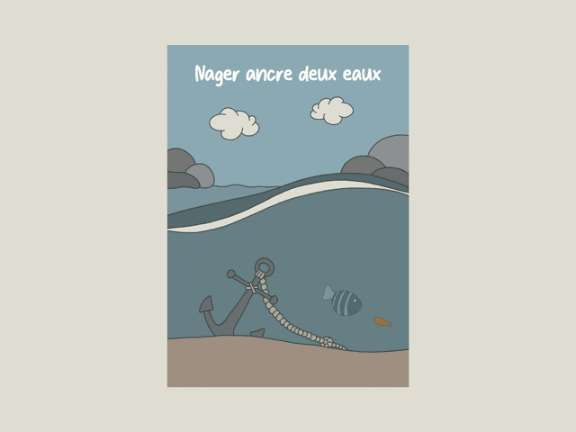 Magnet &quot; Nager ancre deux eaux &quot; 