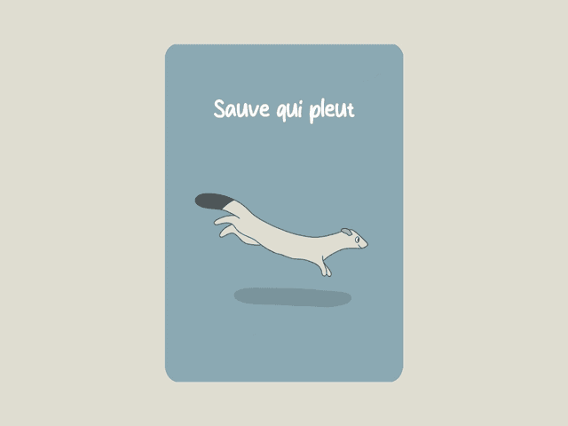 Carte postale &quot; Sauve qui pleut &quot;