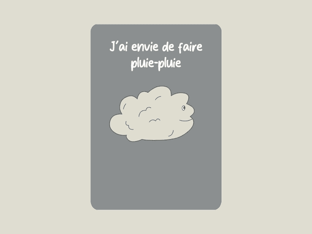Carte postale &quot; J&#039;ai envie de faire pluie-pluie &quot;