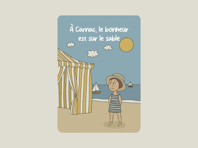 Carte postale &quot; À Carnac, le bonheur est sur le sable &quot; 