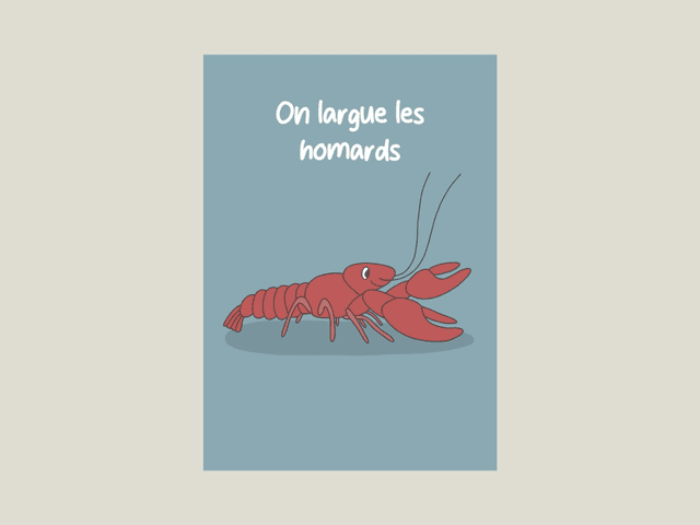 Magnet &quot; On largue les homards &quot; 