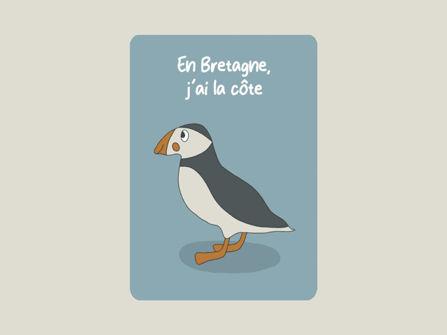 Carte postale &quot; En Bretagne, j&#039;ai la côte &quot; 