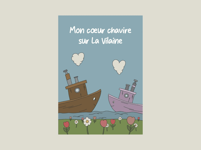 Magnet &quot; Mon coeur chavire sur La Vilaine &quot;