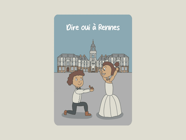 Carte postale &quot; Dire oui à Rennes &quot;