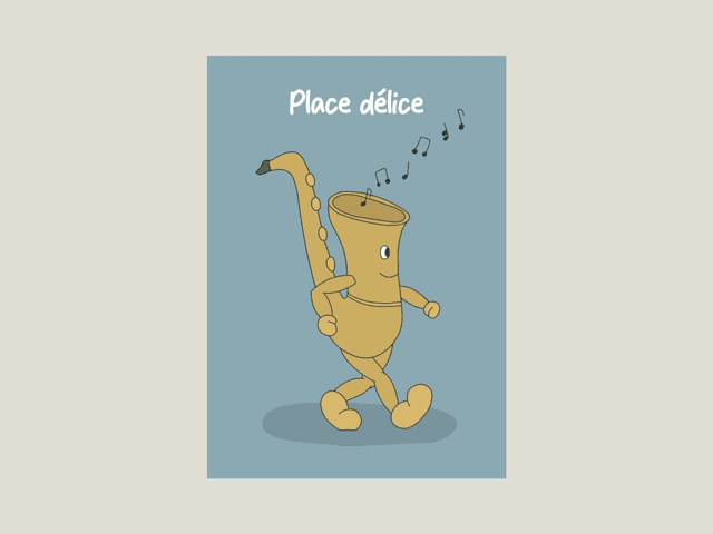 Magnet &quot; Place délice Saxophone &quot; 