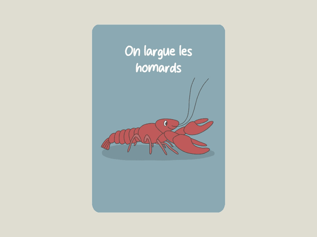 Carte postale &quot; On largue les homards &quot;