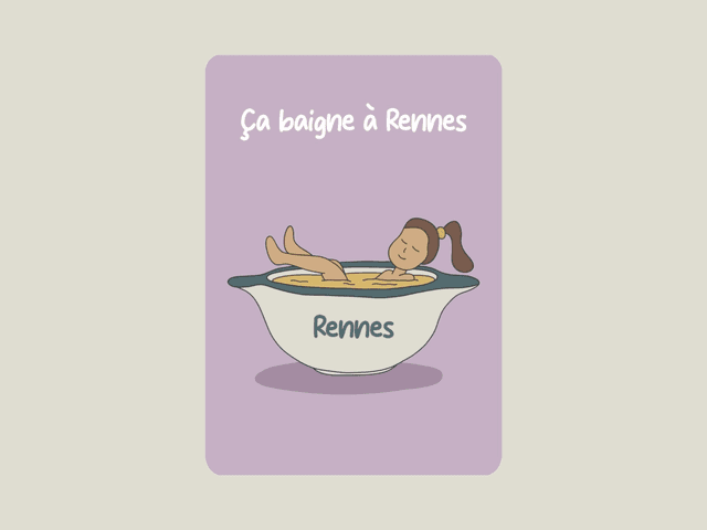Carte postale &quot; Ça baigne à Rennes &quot;